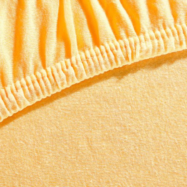 Doppelbett Jersey Fixleintuch - 100% Baumwolle maisgelb 160 x 200 cm - Öko-Tex Standard 100 zertifiziert - faltenfrei, atmungsaktiv & bügelfrei