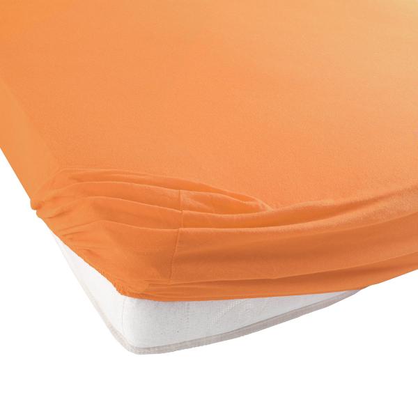 Doppelbett Qualitäts-Jersey Fixleintuch - 100% Baumwolle - Orange 160 x 200 cm - Öko-Tex Standard 100 - Hautfreundlich & Atmungsaktiv - Matratzen bis 160 cm