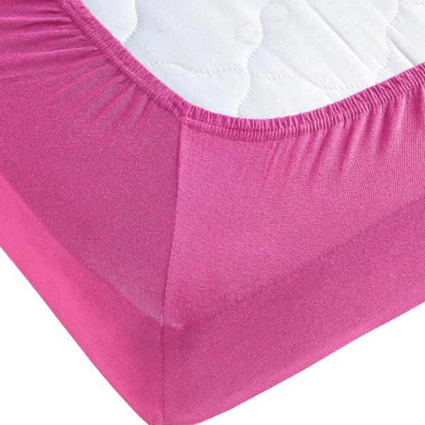 Doppelbett Qualitäts-Jersey Fixleintuch - 100% Baumwolle, magenta - Angenehmes Schlafklima, bügelfrei, Öko-Tex Standard 100 - Für 140-160x200 cm Matratzen