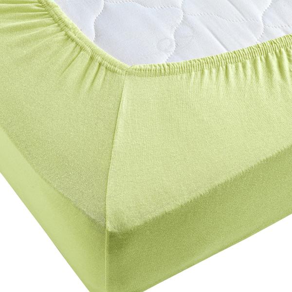 Superb Jersey Fixleintuch für Wasser-/Boxspringbett - Hautsympathisch, bügelfrei & langlebig - Apfel, (180-200)x220cm, 40cm Steg, 97% Baumwolle, Öko-Tex
