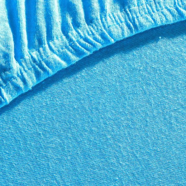 Übergrösse Qualitäts-Jersey Fixleintuch - 100% Baumwolle türkis 200x200 cm - Hautsympathisch, atmungsaktiv, Öko-Tex Standard 100 - Bügelfrei, maschinenwaschbar