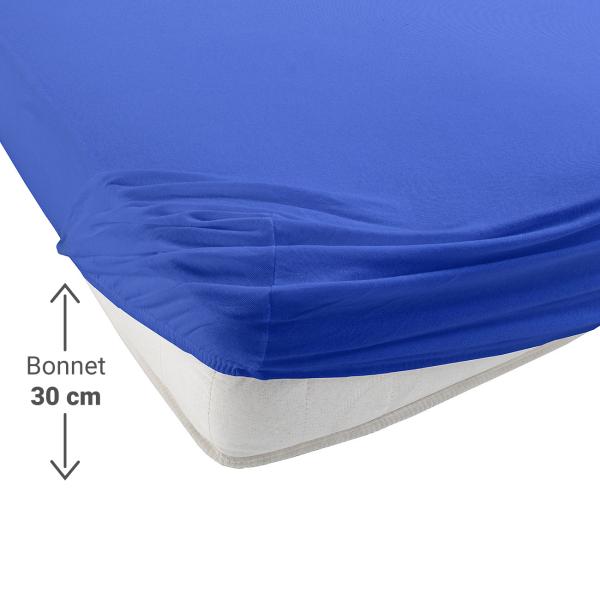 Übergrösse Jersey Fixleintuch - 100% Baumwolle, royal, 200x200cm - Öko-Tex Standard 100 - Elastisch, bügelfrei & maschinenwaschbar 60°