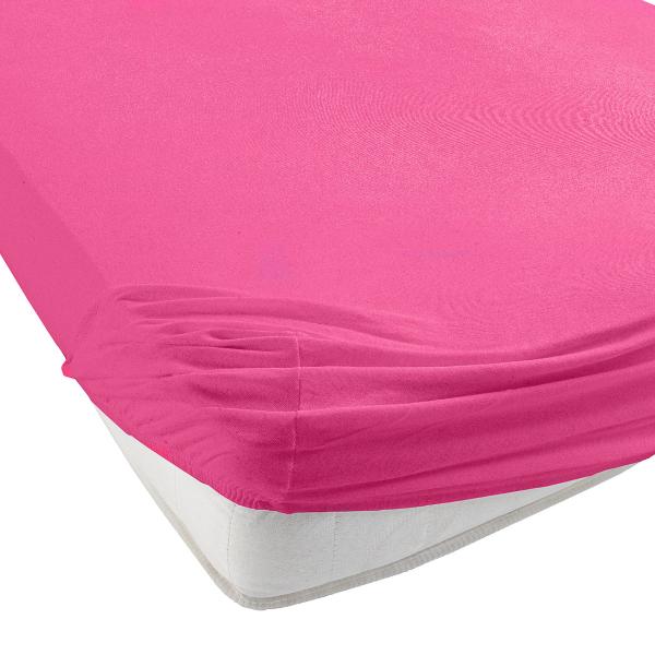 Qualitäts-Jersey Fixleintuch Übergrösse 200x200cm - 100% Baumwolle - Hautsympathisch, atmungsaktiv & bügelfrei - Magenta - Öko-Tex Standard 100