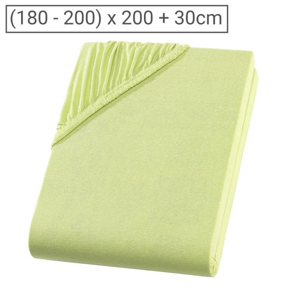 Übergrösse Jersey Fixleintuch 200x200cm - 100% Baumwolle apfel - Angenehmes Schlafklima - Öko-Tex zertifiziert - Bügelfrei - 125g/m² Qualität