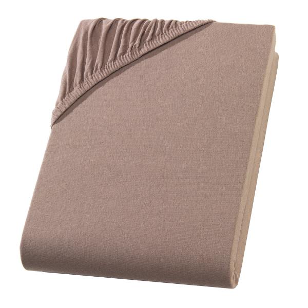 Qualitäts-Jersey Fixleintuch Übergrösse 200x200 cm - 100% Baumwolle nougat - Öko-Tex Standard 100 Spannbettlaken - bügelfrei & pflegeleicht