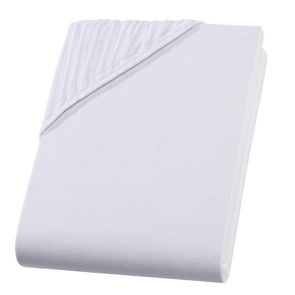 Boxspringbett-Topper Fixleintuch 160x200 cm - Qualitäts-Jersey, Oeko-Tex Standard 100 zertifiziert - 100% Baumwolle, bügelfrei, 60° maschinenwaschbar