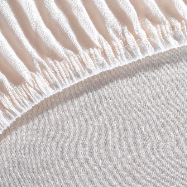 Qualitäts-Jersey Fixleintuch Übergrösse/Überlänge - 100% Baumwolle Natur - Öko-Tex 100 - 200x220 cm - bis 40 cm Steg - Bügelfrei - Atmungsaktiv - 60° Waschbar