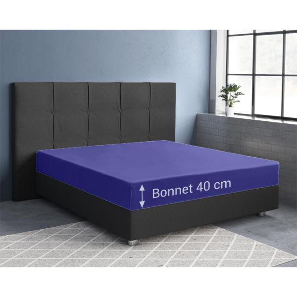 Qualitäts-Jersey Fixleintuch Übergrösse/Überlänge - 100% Baumwolle marine 200x220 cm - Öko-Tex Standard 100 bügelfrei atmungsaktiv für Doppelmatratzen