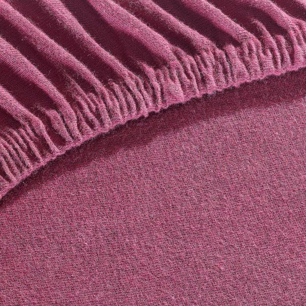 Qualitäts-Jersey Fixleintuch Übergrösse/Überlänge - 100% Baumwolle bordeaux - 180-200 x 220 cm, 40 cm Steg - Öko-Tex Standard 100 - bügelfrei