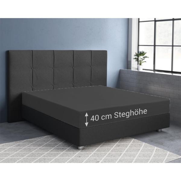 Qualitäts-Jersey Fixleintuch 200x220 cm - 100% Baumwolle für grosses Doppelbett - Öko-Tex Standard 100 - bügelfrei & 60° waschbar