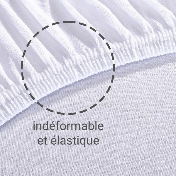 Boxspringbett-Topper Fixleintuch - Qualitäts-Jersey 100% Baumwolle, weiss - Öko-Tex Standard 100, 180-200x200x20cm, atmungsaktiv, bügelfrei, waschbar 60°