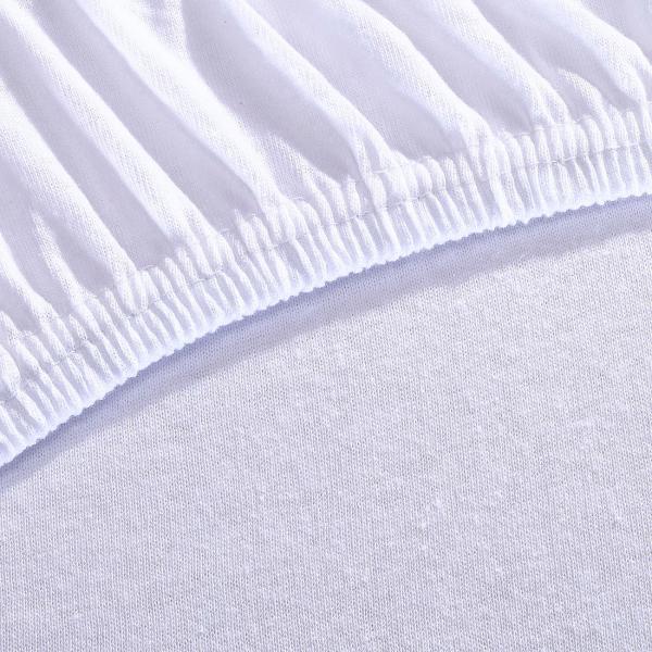 Boxspringbett-Topper Fixleintuch - Qualitäts-Jersey 100% Baumwolle, weiss - Öko-Tex Standard 100, 180-200x200x20cm, atmungsaktiv, bügelfrei, waschbar 60°