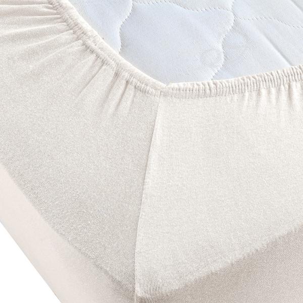 Boxspringbett-Topper Übergrösse - Qualitäts-Jersey Fixleintuch natur 200x200cm - 100% Baumwolle - Öko-Tex Standard 100 - bügelfrei 60°C waschbar