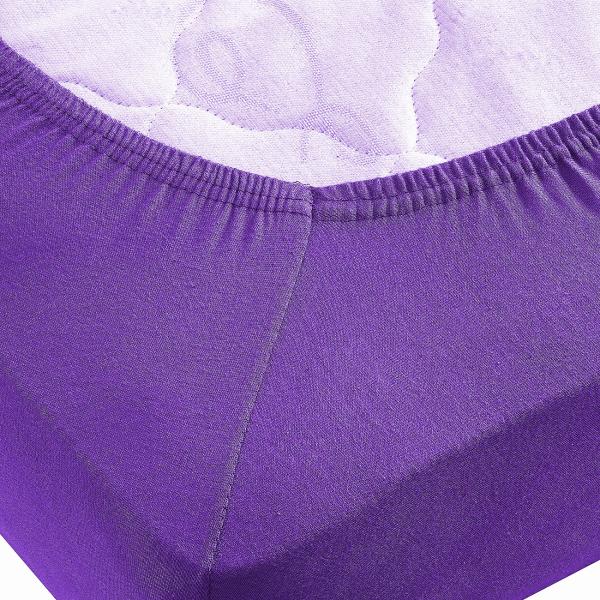 Boxspringbett-Topper Übergrösse Qualitäts-Jersey Fixleintuch – Violett 200x200cm – 100% Baumwolle Öko-Tex Standard 100 – Atmungsaktiv Waschbar 60°C