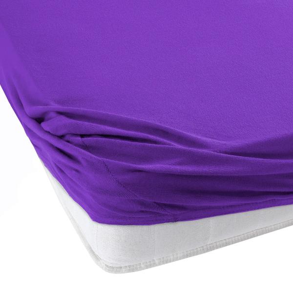 Boxspringbett-Topper Übergrösse Qualitäts-Jersey Fixleintuch – Violett 200x200cm – 100% Baumwolle Öko-Tex Standard 100 – Atmungsaktiv Waschbar 60°C