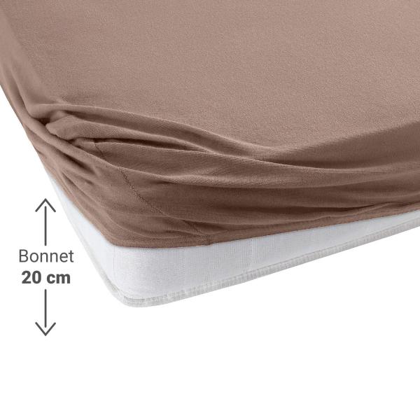 Boxspringbett-Topper Übergrösse Qualitäts-Jersey Fixleintuch - 100% Baumwolle Öko-Tex Standard 100 - Nougat 200x200 cm - Bügelfrei - 60° waschbar