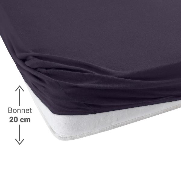 Boxspringbett Topper Jersey Fixleintuch - Hautsympathisch & atmungsaktiv - Schwarz, 160x200 cm, 100% Baumwolle, Öko-Tex 100, bis 20cm Steghöhe