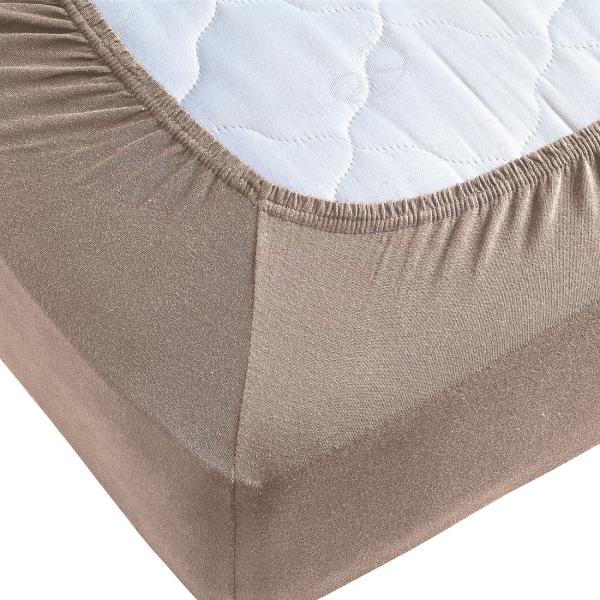 Premium Jersey Fixleintuch Übergrösse - 100% Baumwolle Öko-Tex 100 - Hautsympathisches Doppelbett Spannbetttuch 200x200 cm - Nougat - Bügelfrei