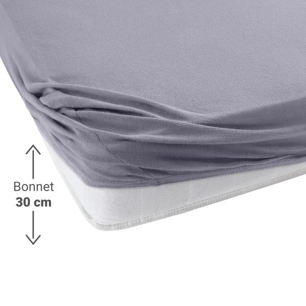 Übergrösse Premium Qualitäts-Jersey Fixleintuch - 100% reine Heavy Jersey Baumwolle - Grau, 200x200 cm - Öko-Tex 100, atmungsaktiv, bügelfrei