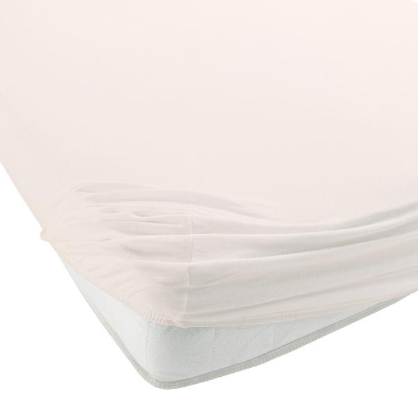 Premium Jersey Fixleintuch natur 200x220 cm - für Wasser-/Boxspringbetten mit 40cm Steg - 100% Heavy Jersey Baumwolle, Öko-Tex, bügelfrei