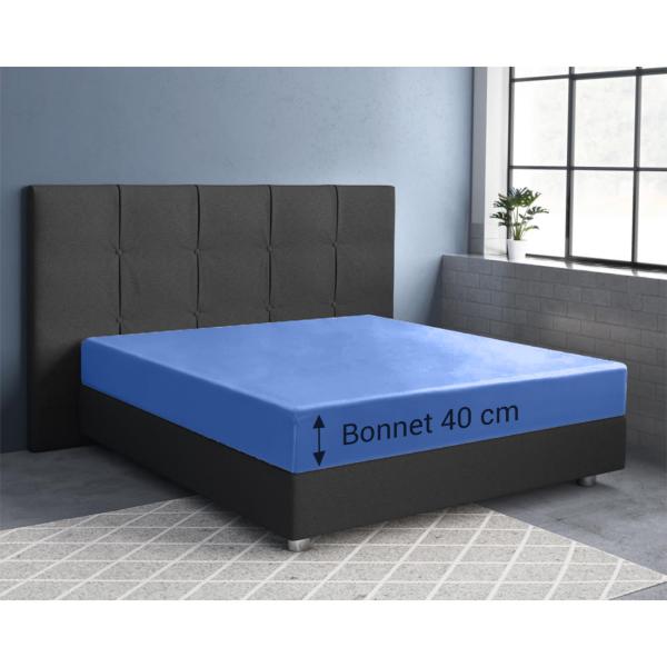 Superb Qualitäts-Jersey Fixleintuch royal für Wasser-/Boxspringbett - 200x220cm - 40cm Steg - ÖKO-TEX 100 Baumwolle/Elasthan - Bügelfrei & Langlebig