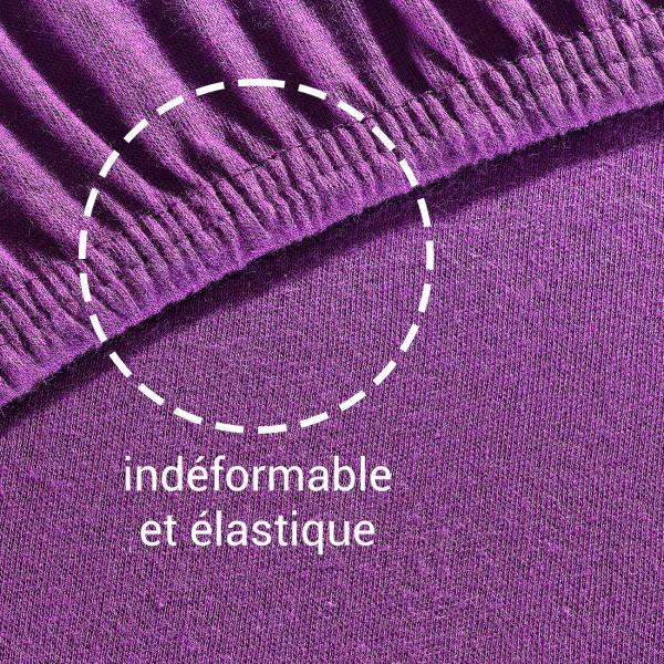 Wasser-/Boxspringbett Superb Qualitäts-Jersey Fixleintuch - Öko-Tex Standard 100, hautsympathisch & atmungsaktiv - aubergine, 200 x 220 cm, 40 cm Steg