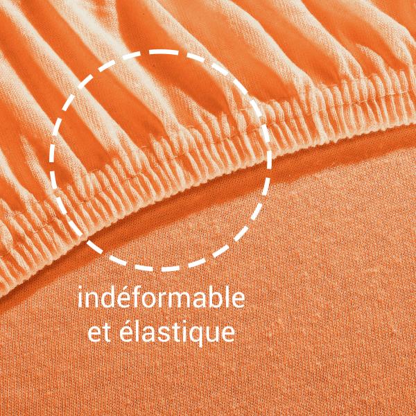 Superb Qualitäts-Jersey Fixleintuch – Wasserbett & Boxspringbett (180-200x220 cm) – 40 cm hoher Steg - Baumwolle/Elasthan, orange, Öko-Tex