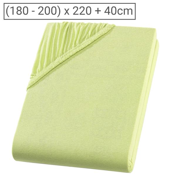 Superb Jersey Fixleintuch für Wasser-/Boxspringbett - Hautsympathisch, bügelfrei & langlebig - Apfel, (180-200)x220cm, 40cm Steg, 97% Baumwolle, Öko-Tex