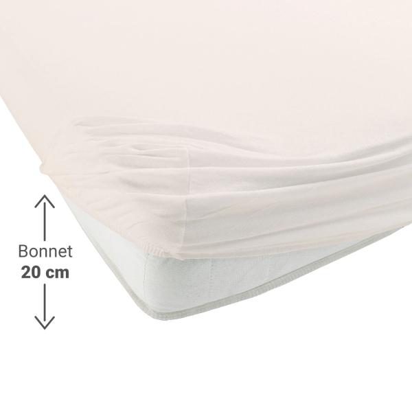 Premium Jersey Topper Fixleintuch natur 200x200 cm - für Boxspringbetten - 100% Heavy Jersey Baumwolle - Öko-Tex 100 - bügelfrei, 60° waschbar