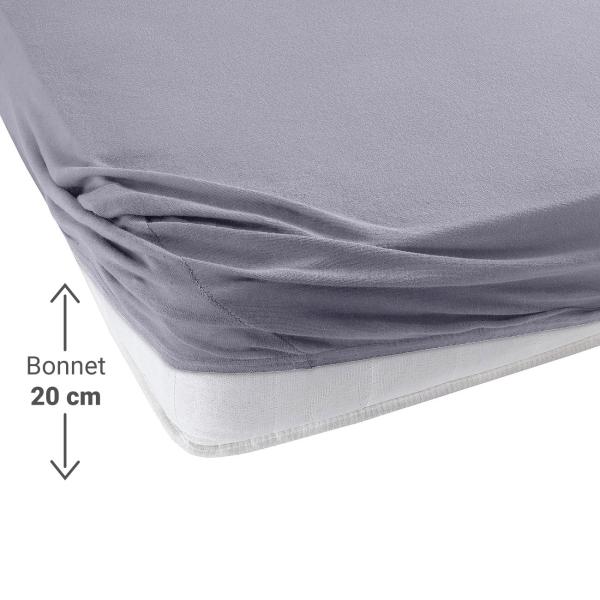 Premium Jersey Fixleintuch 200x200cm grau - für Topper bis 200cm Breite - 100% Heavy Jersey Baumwolle - Öko-Tex 100 - bügelfrei