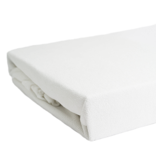 Luxus Frottee Fixleintuch - Einzelbett Spannbettlaken 90x200 cm - Öko-Tex Standard 100 - 80% Baumwolle 20% Mikrofaser - Weiss - Atmungsaktiv - Bügelfrei