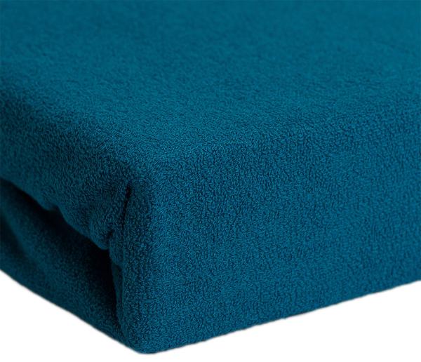 Einzelbett Luxus Frottee Fixleintuch - 90x200 cm - Hautsympathisch, atmungsaktiv, Öko-Tex Standard 100, bügelfrei - Petrol - 80% Baumwolle