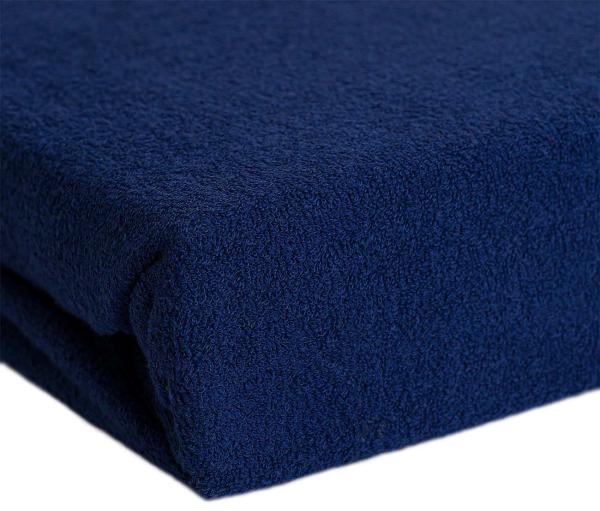 Einzelbett Luxus Frottee Fixleintuch - 90x200cm marine - 80% Baumwolle, 20% Mikrofaser - Öko-Tex Standard 100 - Hautsympathisch & bügelfrei