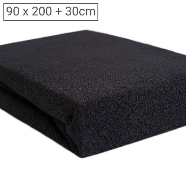 Luxus Frottee Fixleintuch Einzelbett 90x200 cm - Extra warm, bügelfrei & langlebig - 80% Baumwolle, 20% Mikrofaser - Öko-Tex 100 zertifiziert