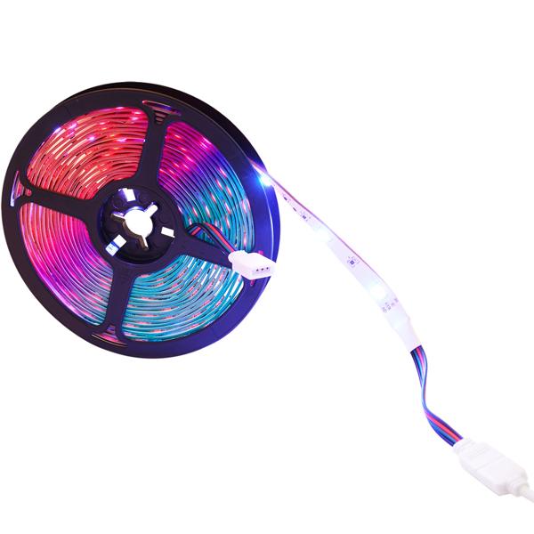 LED Streifen, WLAN, RGB, 5m, 150 LEDs, 16 Mio Farben, Fernbedienung, App-, Sprach- u. Sound-Steuerung, komp. zu Google, Siri, Alexa, Tuya 