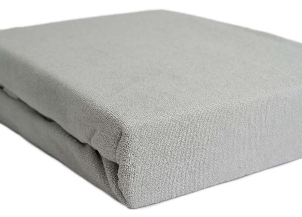 Doppelbett Luxus Frottee Fixleintuch - 140x200cm - Silber, 80% Baumwolle 20% Mikrofaser - Öko-Tex 100 - Hautsympathisch & Atmungsaktiv