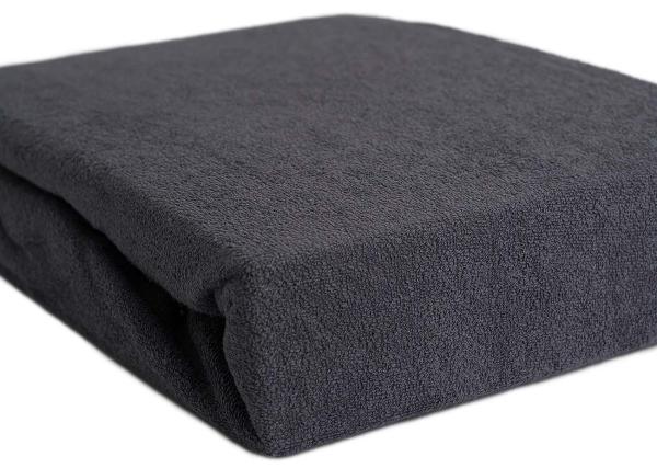 Doppelbett Luxus Frottee Fixleintuch - Kuschelig warm für Schlafklima im Winter - 80% Baumwolle 20% Mikrofaser - Anthrazit 140x200cm - Öko-Tex Standard