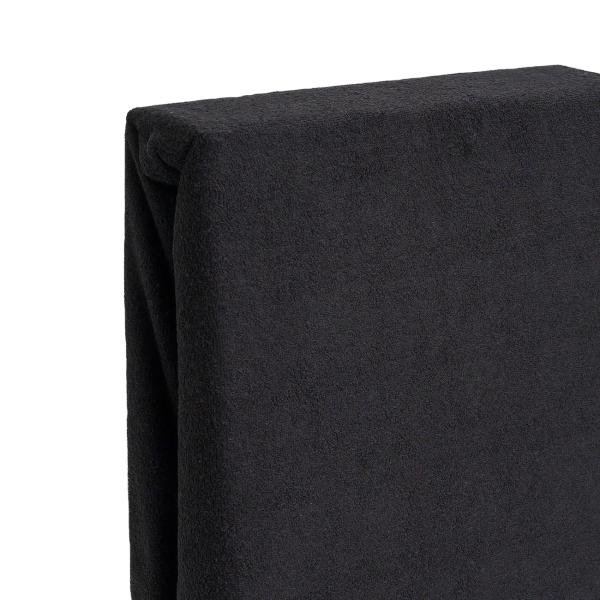 Luxus Frottee Fixleintuch - Doppelbett 140x200 cm - Schwarz - 80% Baumwolle, 20% Mikrofaser - Öko-Tex Standard 100 - bügelfrei & langlebig