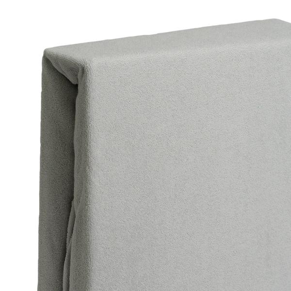 Luxus Frottee Fixleintuch 180x200 cm - warmes Spannbettlaken für Doppelmatratzen - 80% Baumwolle, 20% Mikrofaser - Silber, Öko-Tex 100, bügelfrei