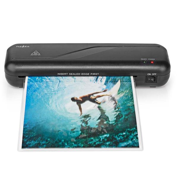 Kompakt Heiss-Laminiergerät + 100 A4 Folien - Profi Laminieren leicht gemacht - Schnell, transparent & ideal für Büro & Home