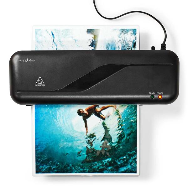 Kompakt Heiss-Laminiergerät + 100 A4 Folien - Profi Laminieren leicht gemacht - Schnell, transparent & ideal für Büro & Home