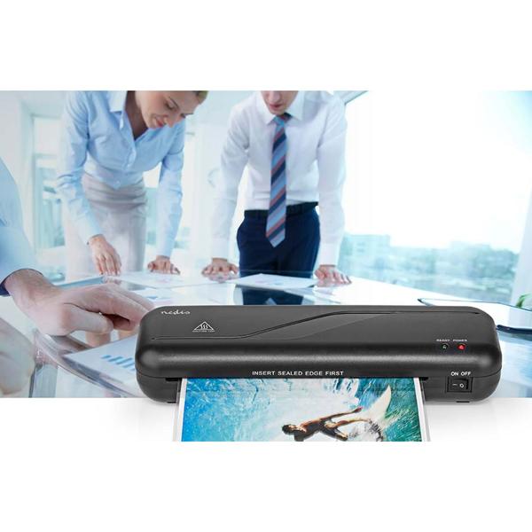 Kompakt Heiss-Laminiergerät + 100 A4 Folien - Profi Laminieren leicht gemacht - Schnell, transparent & ideal für Büro & Home