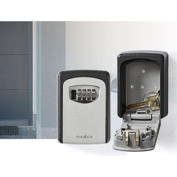 Sicherer Schlüsselsafe mit 4-stelligem Zahlencode: Robustes Kombinationsschloss (9x12x4cm) für zuverlässige Schlüsselaufbewahrung