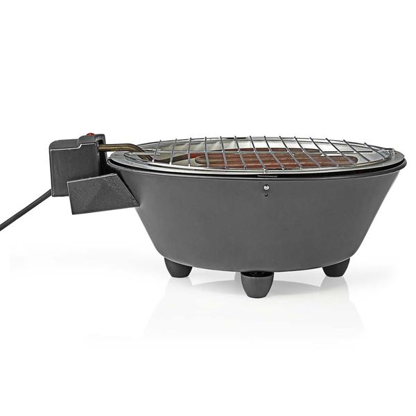 Elektro-Tischgrill, schwarz, Ø 30cm, starke 1250W – Stilvolles Design mit Abtropfschale aus Aluminium für sauberes & rauchfreies Grillen