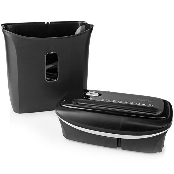 Sicherer Aktenvernichter mit hoher DIN P-4 Sicherheit: Streifenschnitt (4mm) für A4-Papier u. Kreditkarten, schwarz–für den Schutz Ihrer persönlichen Daten