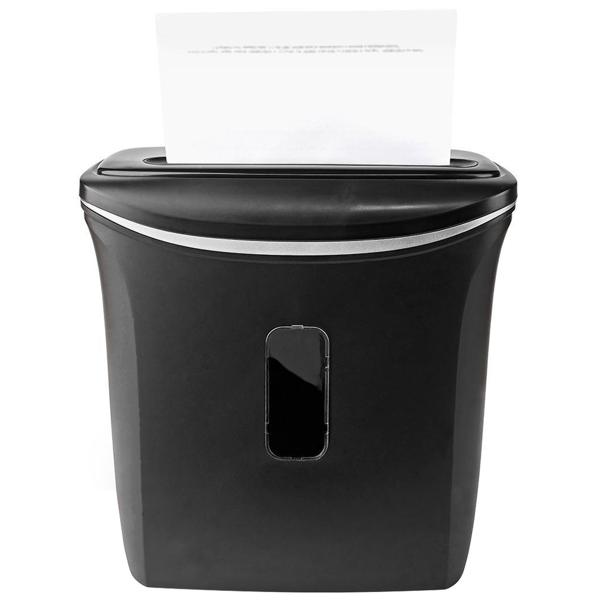 Sicherer Aktenvernichter mit hoher DIN P-4 Sicherheit: Streifenschnitt (4mm) für A4-Papier u. Kreditkarten, schwarz–für den Schutz Ihrer persönlichen Daten