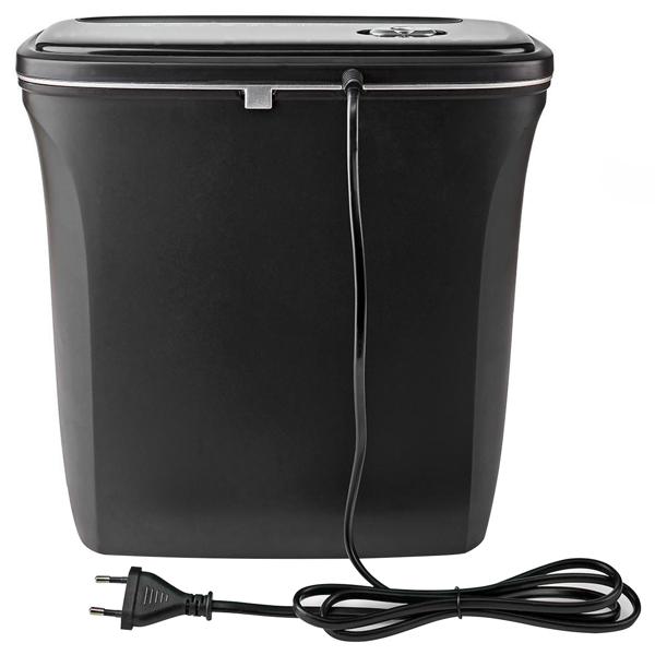 Sicherer Aktenvernichter mit hoher DIN P-4 Sicherheit: Streifenschnitt (4mm) für A4-Papier u. Kreditkarten, schwarz–für den Schutz Ihrer persönlichen Daten