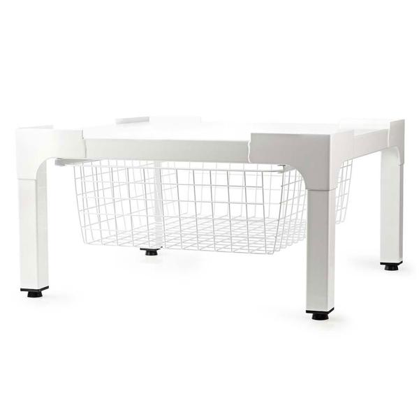 Hochwertiges Untergestell für Waschmaschine/Trockner mit Ablagekorb, bis 200kg – Stabil, rückenschonend & platzsparend