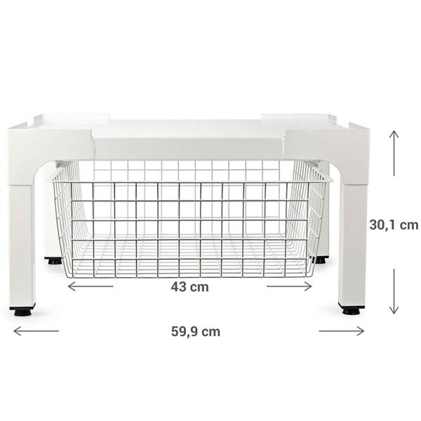 Hochwertiges Untergestell für Waschmaschine/Trockner mit Ablagekorb, bis 200kg – Stabil, rückenschonend & platzsparend