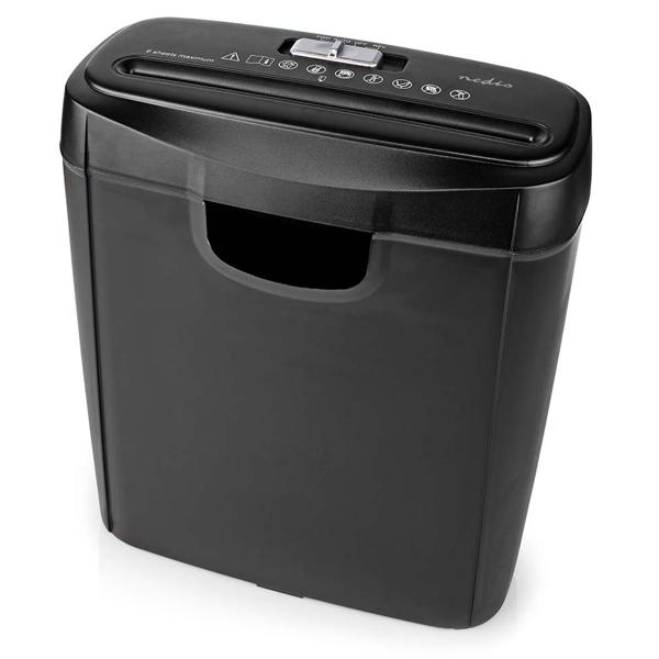 Sicherer Aktenvernichter mit DIN P-2 Sicherheit: Streifenschnitt (6mm) für A4-Papier u. Kreditkarten, schwarz–für den Schutz Ihrer persönlichen Daten